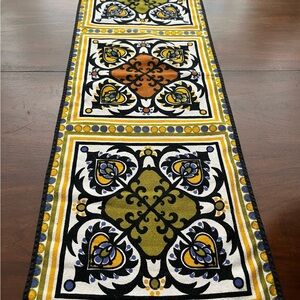 Vintage 1960s MCM Cotton Table Runner